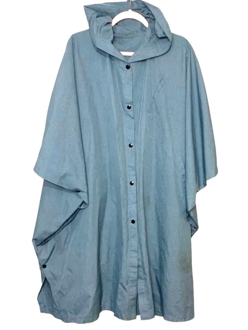 Cyclone Paris hooded unisex cape poncho gray, women's US L-XL, men's US M-L